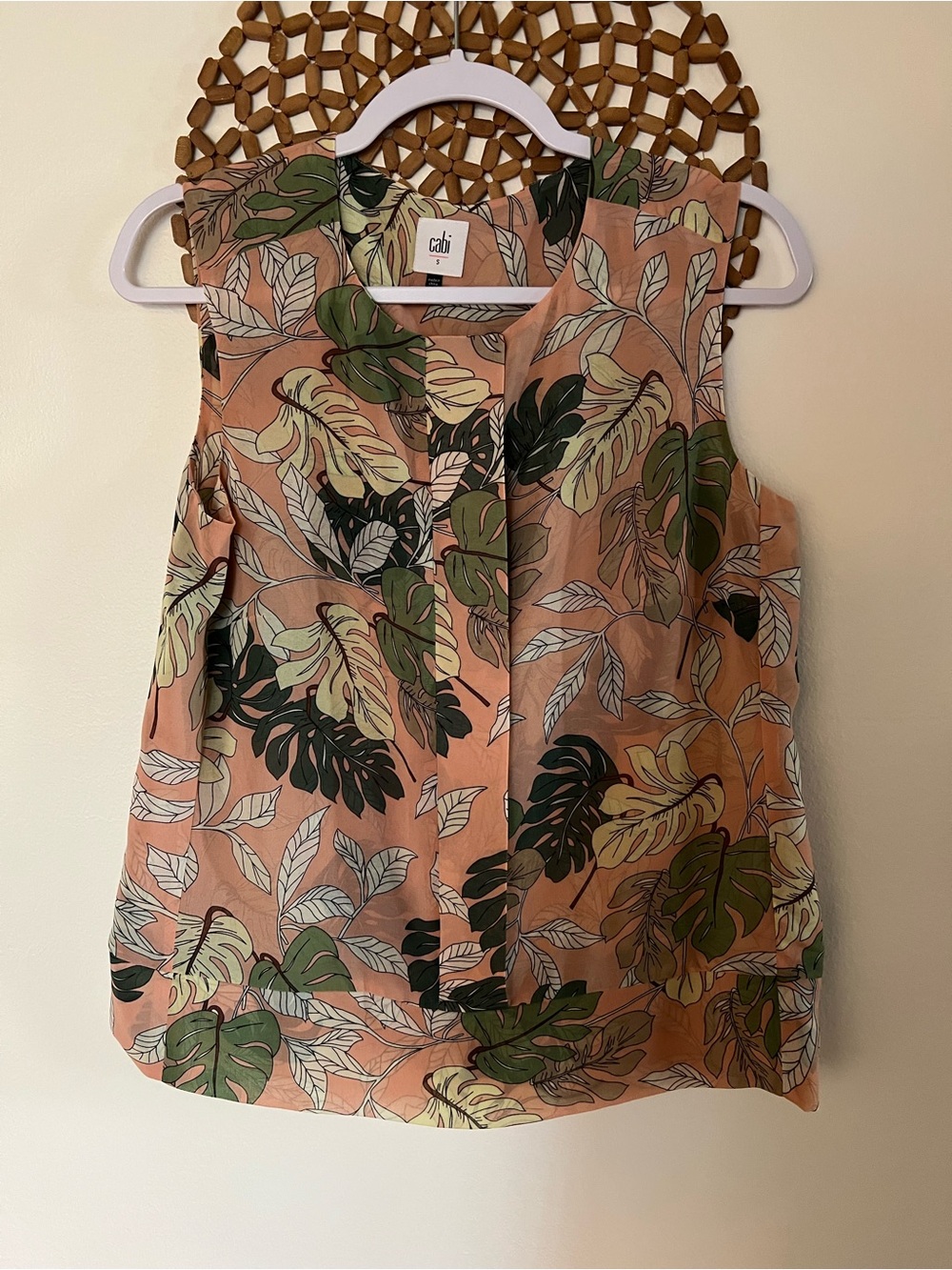 Tropical print sleeveless tunic